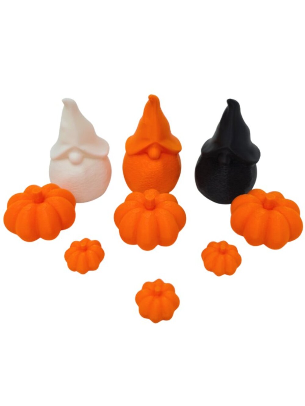 New Halloween Colors Miniature 2" Gnomes & Tiny Pumpkin Patch 3D Printed Minis